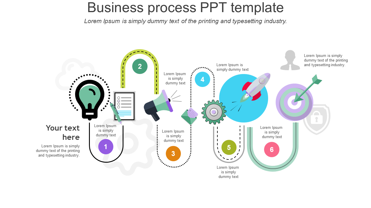 Incredible Business Process PPT Template-Curve Model